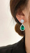 Gala Green Pear Earrings