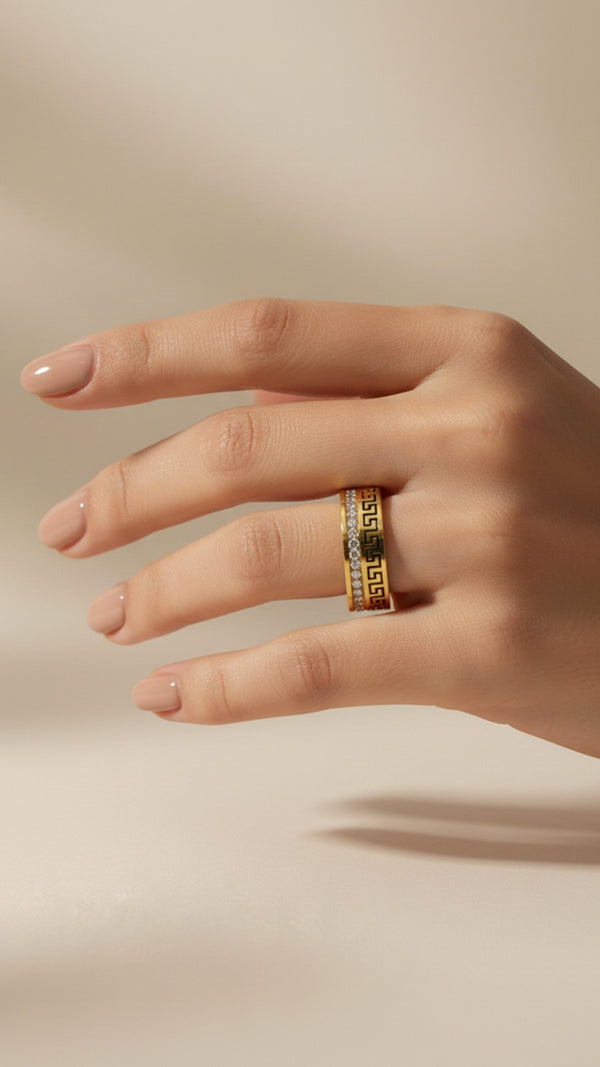 Dual-Textured Grecian Ring