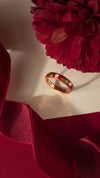 Red Enamel Primrose Ring