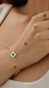 Emerald Mosaic Hand Chain