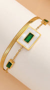 Emerald Art Deco Layered Bracelet